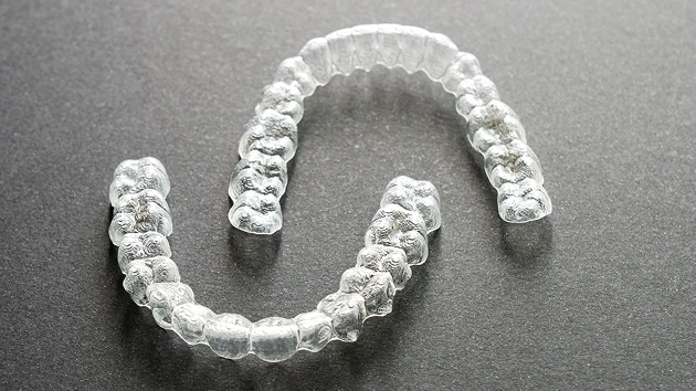 Clear aligner dental tray used for orthodontic treatment at The Hamptons Dentist