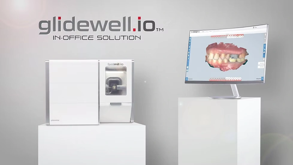 Patient receiving a same-day dental crown treatmen